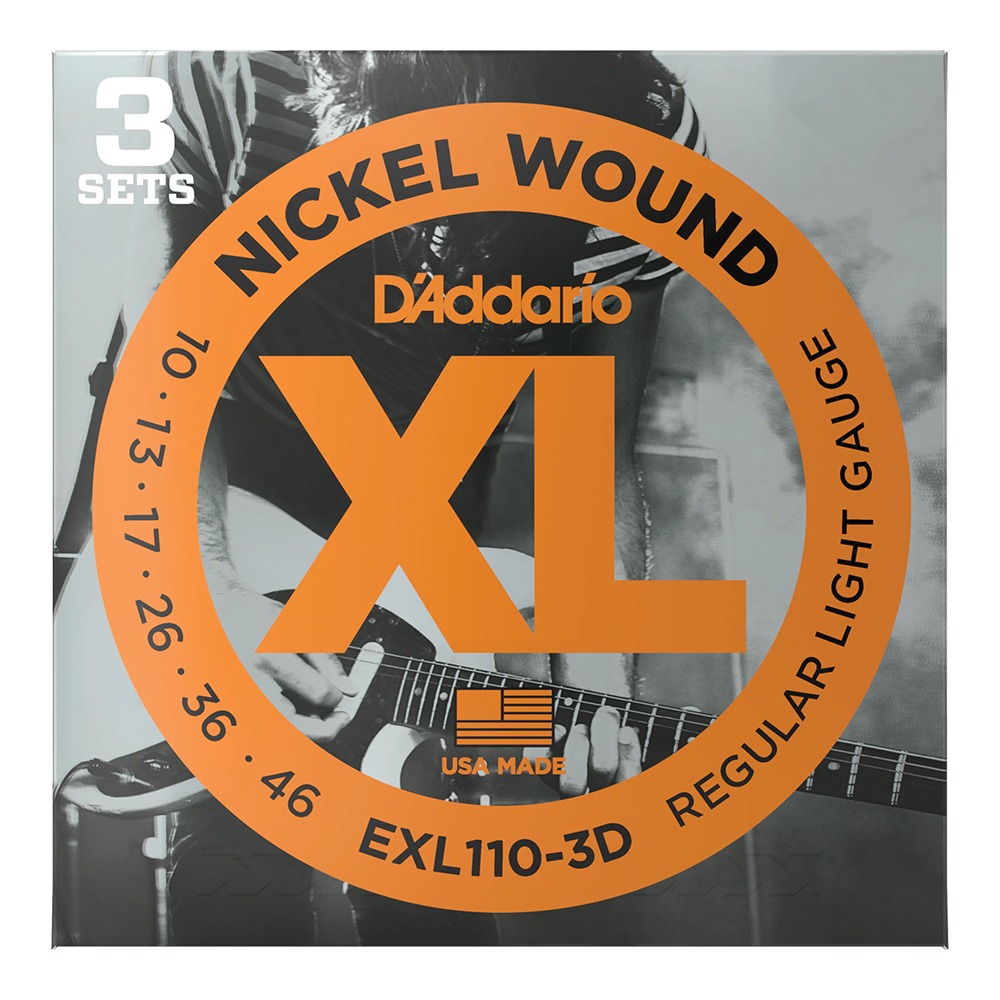 다다리오 EXL110-3D 니켈 라운드 와운드 (010-046) 레귤러 라이트 / 일렉 기타줄 3팩