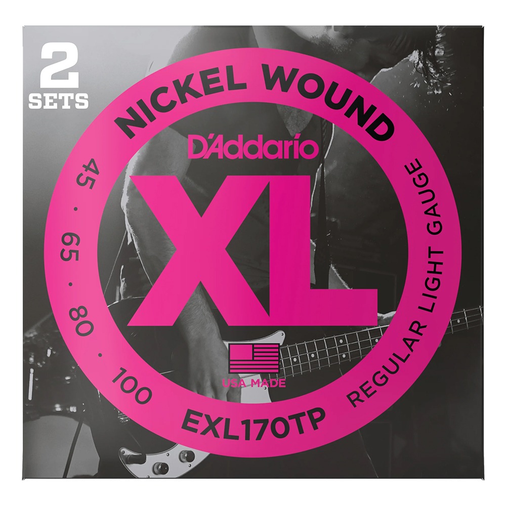 다다리오 EXL170TP 니켈 라운드 와운드 (045-100) 레귤러 라이트 / 베이스 기타줄 2팩