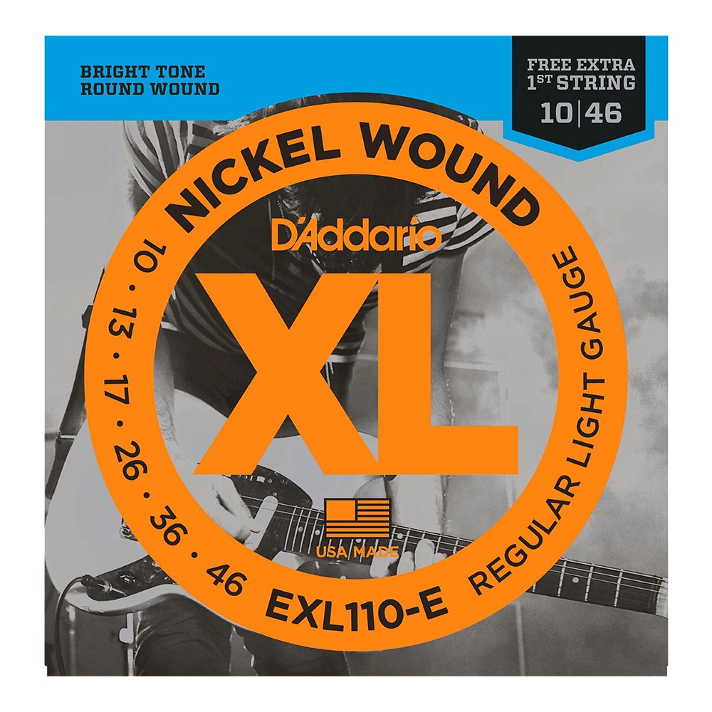 다다리오 EXL110-E 니켈 라운드 와운드 (010-046) 레귤러 라이트 / 일렉 기타줄 (1번줄 추가 동봉)