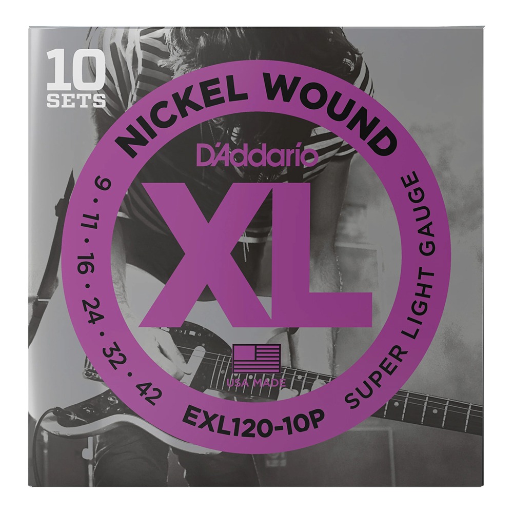 다다리오 EXL120-10P 니켈 라운드 와운드 (009-042) 슈퍼 라이트 / 일렉 기타줄 10팩